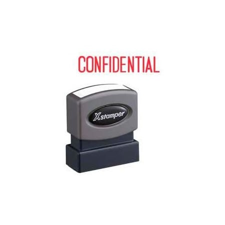 Xstamper® Pre-Inked Message Stamp, CONFIDENTIAL, 1-5/8 X 1/2, Red